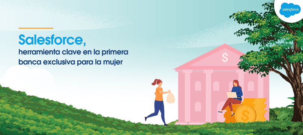 Salesforce, herramienta clave en la primera banca exclusiva para la mujer. Salesforce, herramienta clave en la primera banca exclusiva para la mujer.