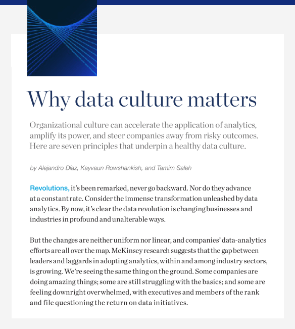 Por qué la cultura de datos importa. La importancia de una base de datos en tiempo real.