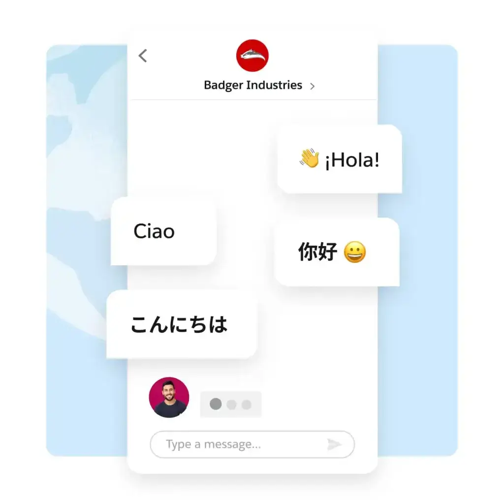 Bots conversacionales, multicanales y multilingües, que se integran con tus datos Salesforce CRM 